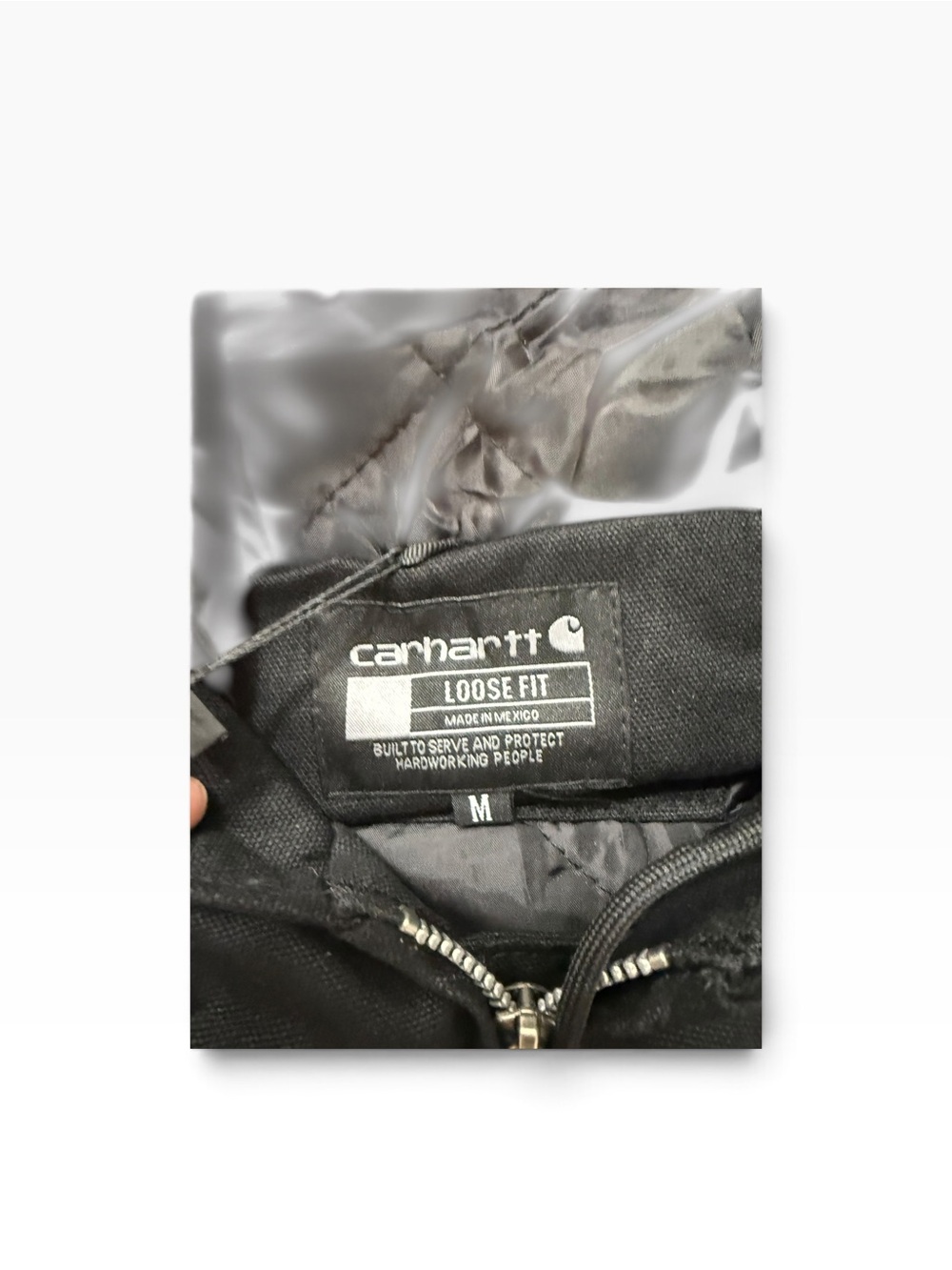 NWT Carhartt Black Hooded Zip Front Loose Fit Jacket - Picture 3 of 6